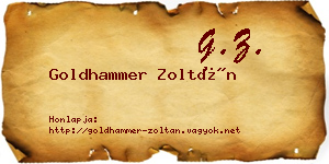 Goldhammer Zoltán névjegykártya