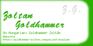 zoltan goldhammer business card